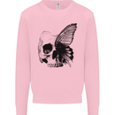 A Butterfly Skull Mens Sweatshirt Jumper Light Pink