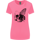 A Butterfly Skull Womens Wider Cut T-Shirt Azalea