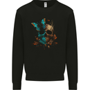 A Butterfly Skull in the Wild Mens Sweatshirt Jumper Black