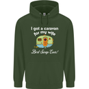 A Caravan for My Wife Caravanning Funny Mens 80% Cotton Hoodie Forest Green