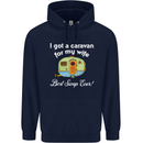 A Caravan for My Wife Caravanning Funny Mens 80% Cotton Hoodie Navy Blue
