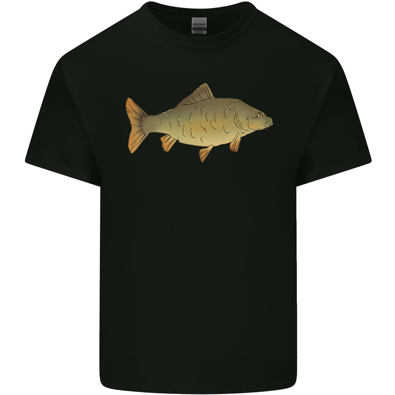 A Carp Fish Fishing Fisherman Mens Cotton T-Shirt Tee Top Black