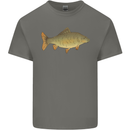 A Carp Fish Fishing Fisherman Mens Cotton T-Shirt Tee Top Charcoal
