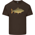 A Carp Fish Fishing Fisherman Mens Cotton T-Shirt Tee Top Dark Chocolate