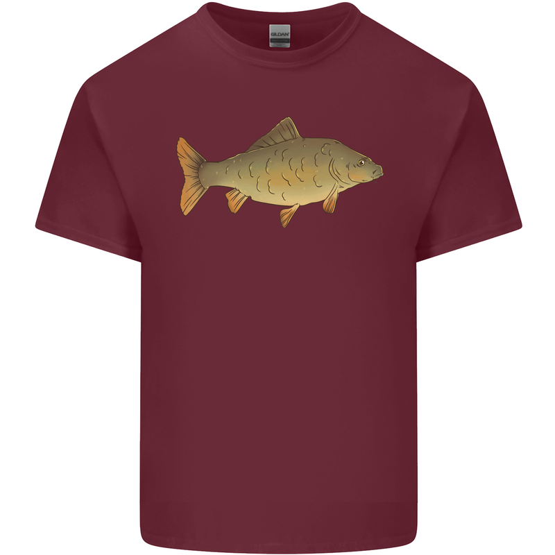 A Carp Fish Fishing Fisherman Mens Cotton T-Shirt Tee Top Maroon
