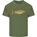 A Carp Fish Fishing Fisherman Mens Cotton T-Shirt Tee Top Military Green