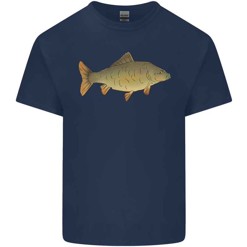A Carp Fish Fishing Fisherman Mens Cotton T-Shirt Tee Top Navy Blue