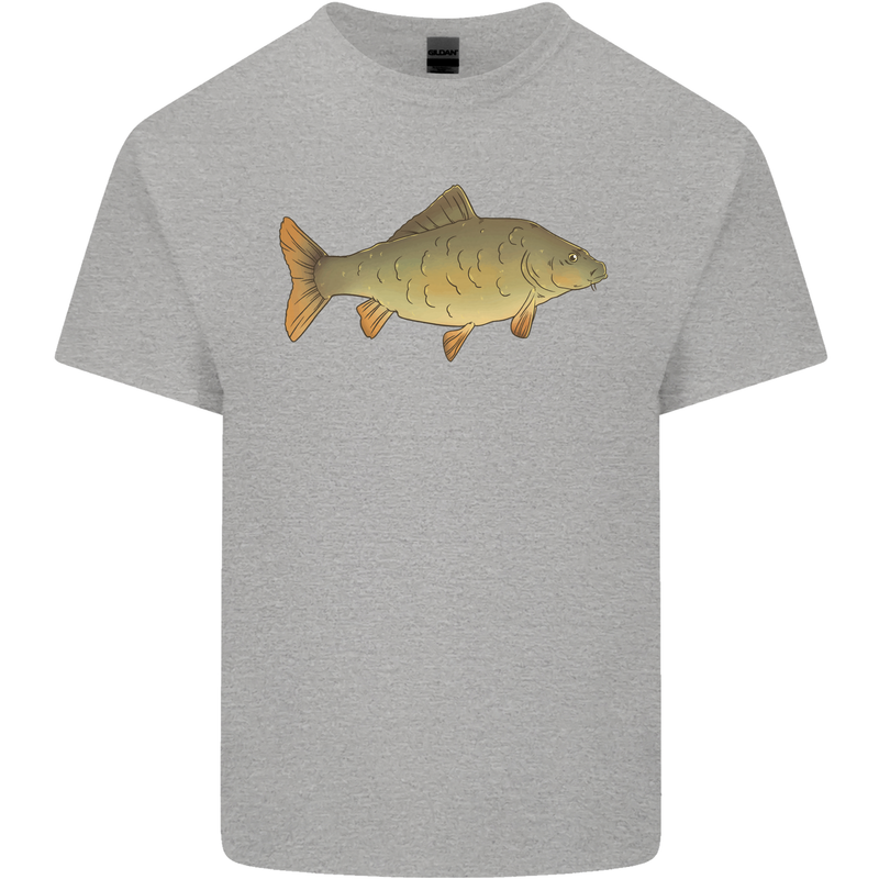 A Carp Fish Fishing Fisherman Mens Cotton T-Shirt Tee Top Sports Grey