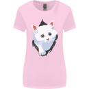 A Cat Rip Womens Wider Cut T-Shirt Light Pink