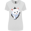 A Cat Rip Womens Wider Cut T-Shirt White