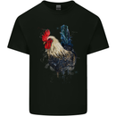 A Chicken Watercolour Mens Cotton T-Shirt Tee Top Black