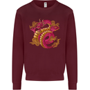 A Chinese Dragon Kids Sweatshirt Jumper Maroon