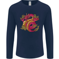 A Chinese Dragon Mens Long Sleeve T-Shirt Navy Blue