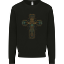 A Circuit Board Cross Gothic Goth Techy Mens Sweatshirt Jumper Black