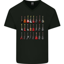 A Collection of Guitars Guitarist Electric Mens V-Neck Cotton T-Shirt Black