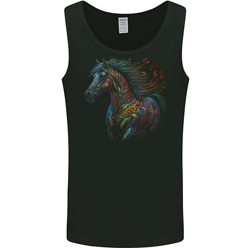 A Colourful Horse With Fantasy Markings Mens Womens Kids Unisex Black Mens Vest