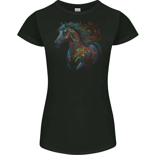 A Colourful Horse With Fantasy Markings Mens Womens Kids Unisex Black Womens Junior Fit