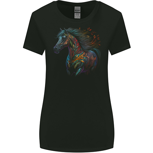A Colourful Horse With Fantasy Markings Mens Womens Kids Unisex Black Womens Missy Fit