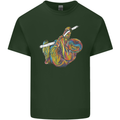 A Colourful Sloth on a Branch Mens Cotton T-Shirt Tee Top Forest Green