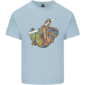 A Colourful Sloth on a Branch Mens Cotton T-Shirt Tee Top Light Blue