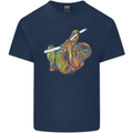 A Colourful Sloth on a Branch Mens Cotton T-Shirt Tee Top Navy Blue