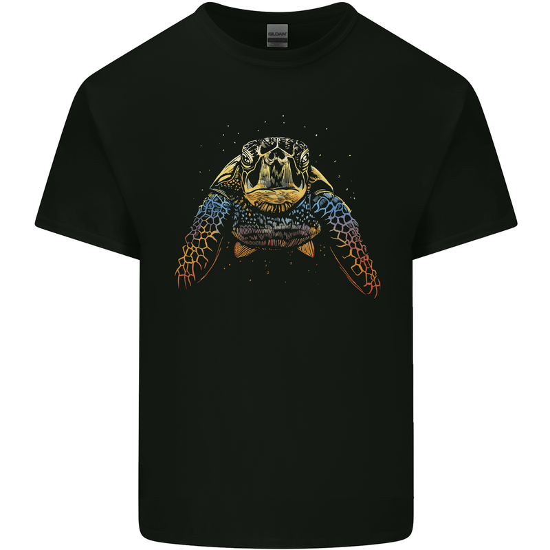 A Colourful Turtle Animals Ecology Ocean Mens Cotton T-Shirt Tee Top Black
