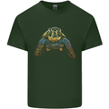 A Colourful Turtle Animals Ecology Ocean Mens Cotton T-Shirt Tee Top Forest Green
