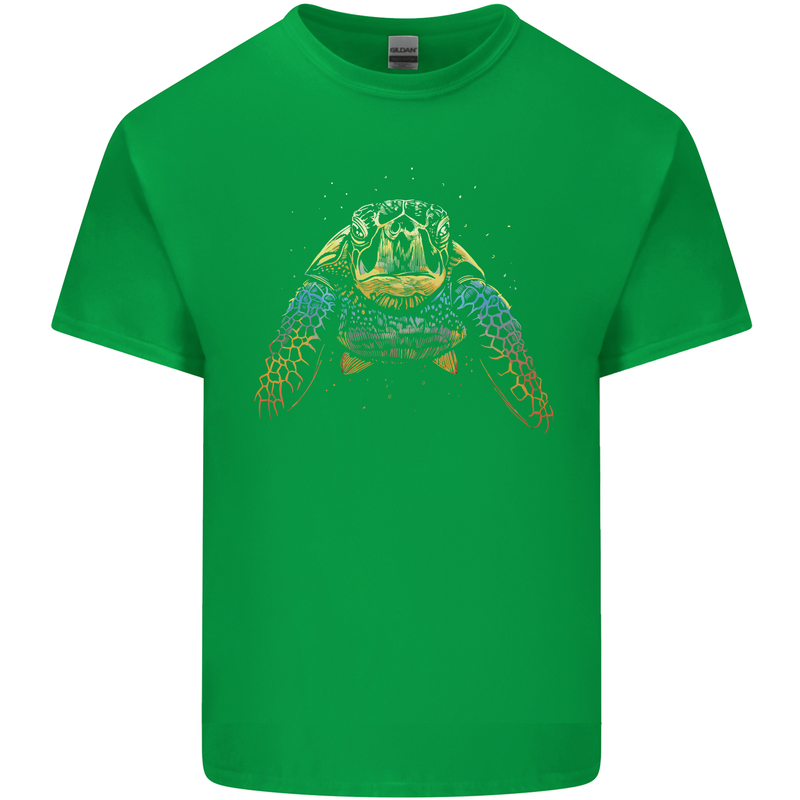 A Colourful Turtle Animals Ecology Ocean Mens Cotton T-Shirt Tee Top Irish Green