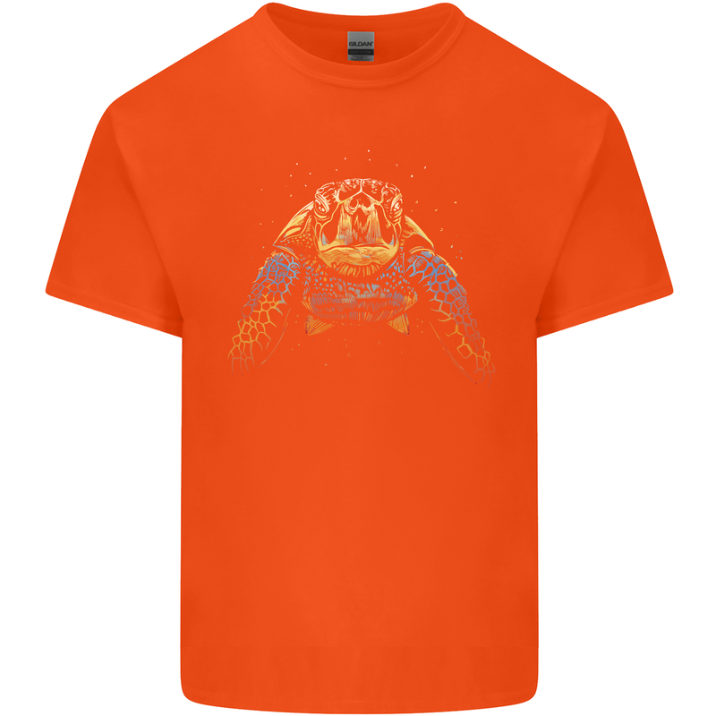 A Colourful Turtle Animals Ecology Ocean Mens Cotton T-Shirt Tee Top Orange