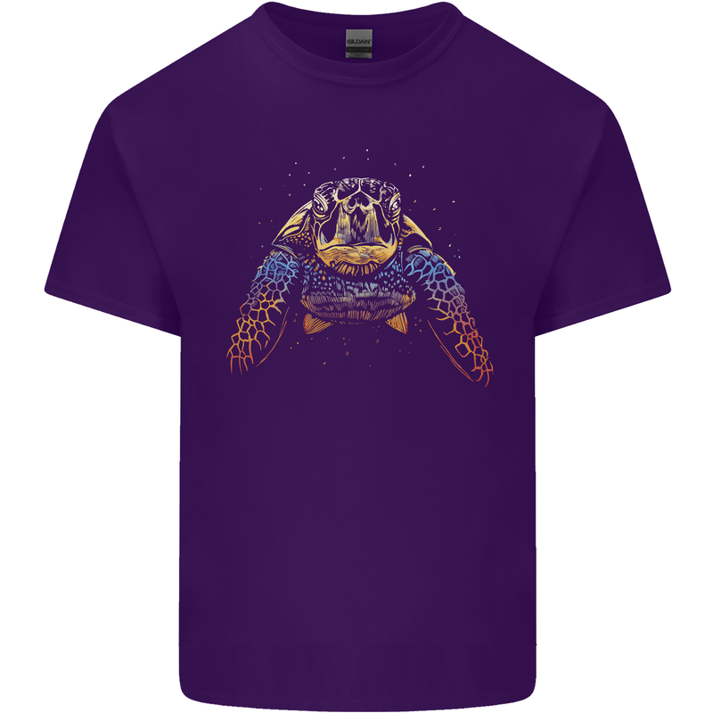 A Colourful Turtle Animals Ecology Ocean Mens Cotton T-Shirt Tee Top Purple