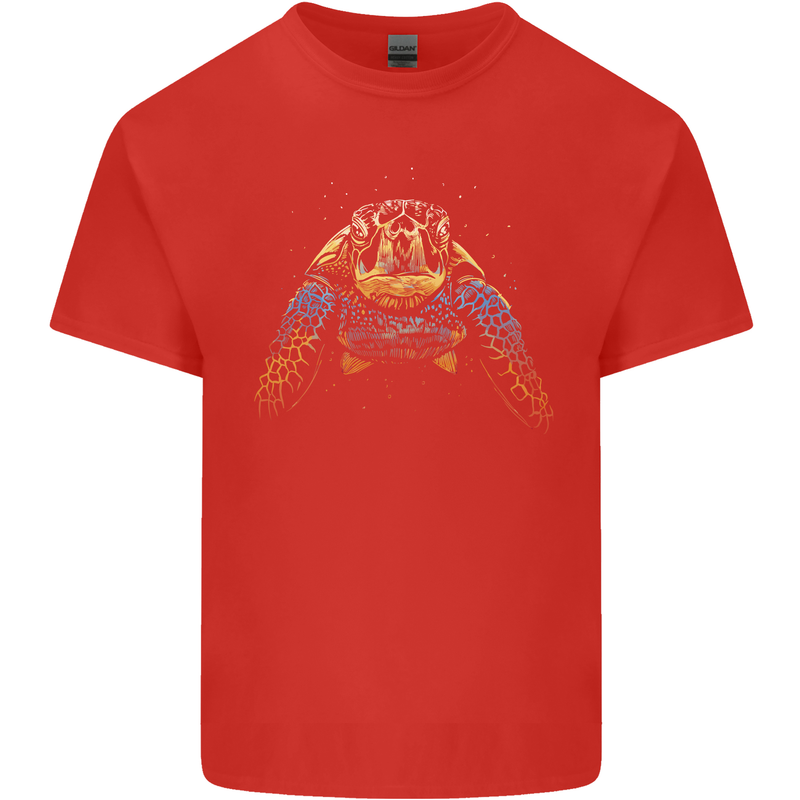 A Colourful Turtle Animals Ecology Ocean Mens Cotton T-Shirt Tee Top Red