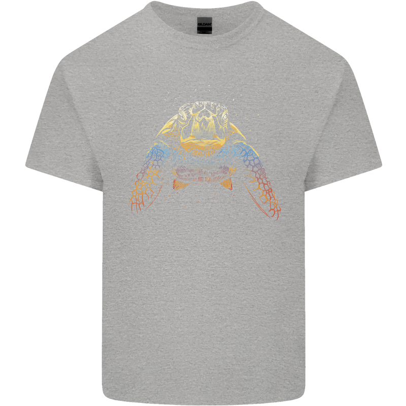 A Colourful Turtle Animals Ecology Ocean Mens Cotton T-Shirt Tee Top Sports Grey