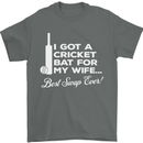 A Cricket Bat for My Wife Best Swap Ever! Mens T-Shirt Cotton Gildan Charcoal