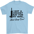 A Cricket Bat for My Wife Best Swap Ever! Mens T-Shirt Cotton Gildan Light Blue