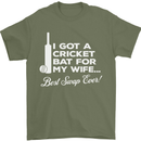A Cricket Bat for My Wife Best Swap Ever! Mens T-Shirt Cotton Gildan Military Green