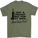 A Cricket Bat for My Wife Best Swap Ever! Mens T-Shirt Cotton Gildan Military Green