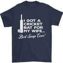 A Cricket Bat for My Wife Best Swap Ever! Mens T-Shirt Cotton Gildan Navy Blue