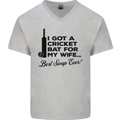 A Cricket Bat for My Wife Best Swap Ever! Mens V-Neck Cotton T-Shirt Sports Grey