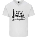 A Cricket Bat for My Wife Best Swap Ever! Mens V-Neck Cotton T-Shirt White