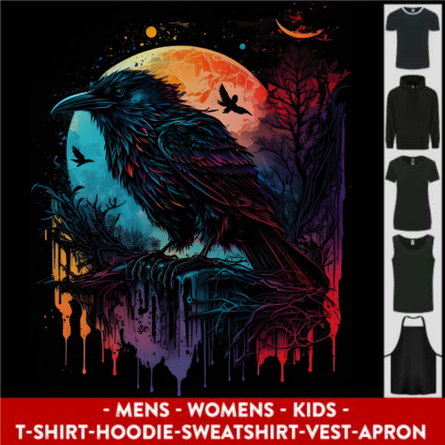 A Crow With a Fantasy Moon Mens Womens Kids Unisex Main Image