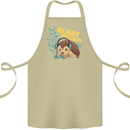 A DJ Hedgehog Headphones Pop Music Cotton Apron 100% Organic Khaki