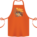 A DJ Hedgehog Headphones Pop Music Cotton Apron 100% Organic Orange