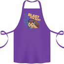 A DJ Hedgehog Headphones Pop Music Cotton Apron 100% Organic Purple