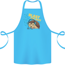 A DJ Hedgehog Headphones Pop Music Cotton Apron 100% Organic Turquoise