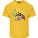 A DJ Hedgehog Headphones Pop Music Kids T-Shirt Childrens Yellow