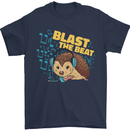 A DJ Hedgehog Headphones Pop Music Mens T-Shirt 100% Cotton Navy Blue