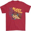 A DJ Hedgehog Headphones Pop Music Mens T-Shirt 100% Cotton Red