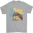 A DJ Hedgehog Headphones Pop Music Mens T-Shirt 100% Cotton Sports Grey