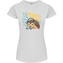 A DJ Hedgehog Headphones Pop Music Womens Petite Cut T-Shirt White