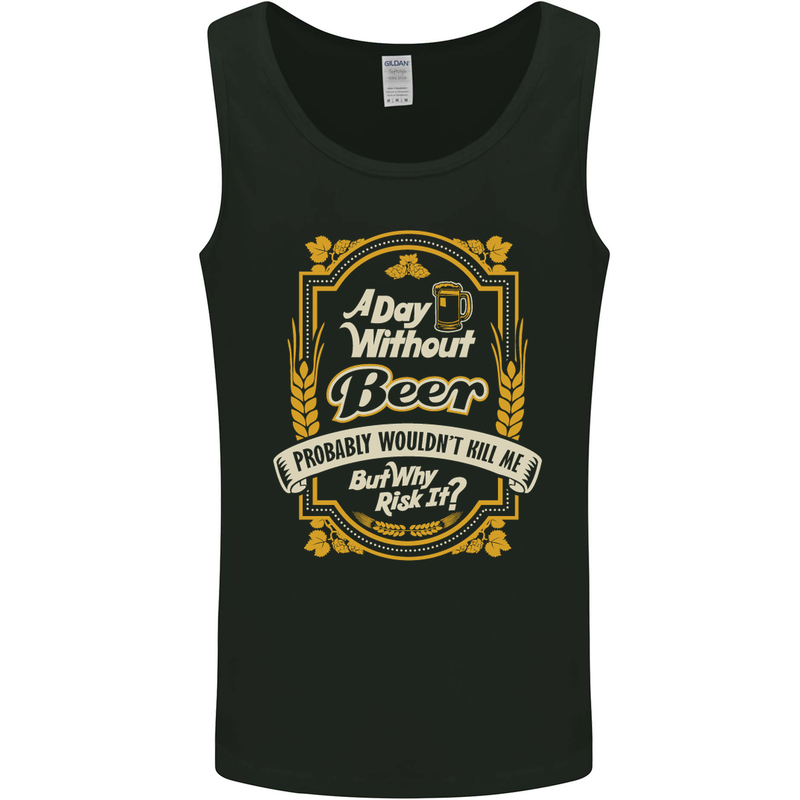 A Day Without Beer? Funny Alcohol Mens Vest Tank Top Black